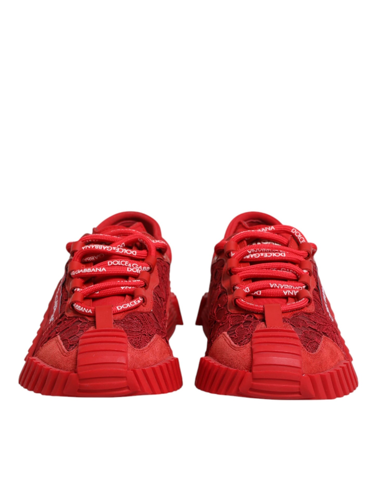 Dolce & Gabbana Red Logo Lace Low Top NS1 Sneakers