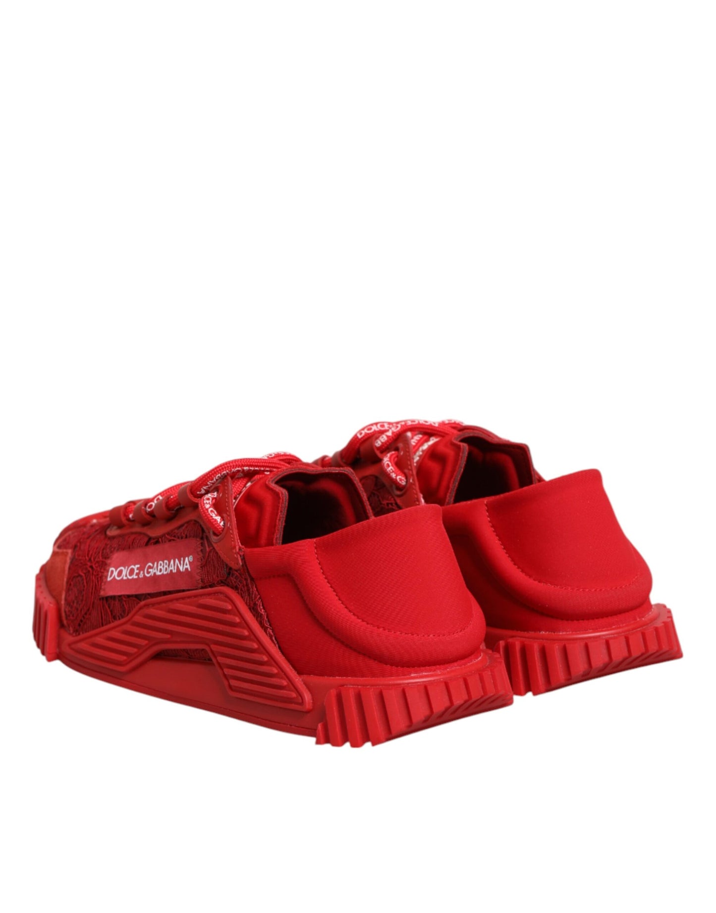 Dolce & Gabbana Red Logo Lace Low Top NS1 Sneakers