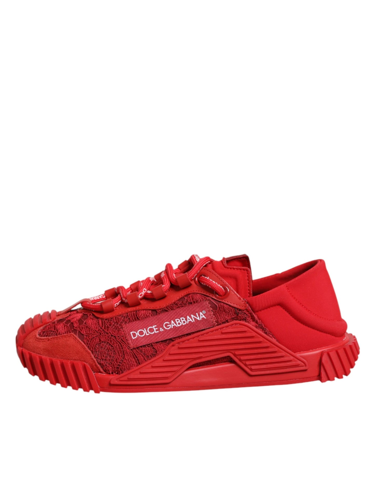 Dolce & Gabbana Red Logo Lace Low Top NS1 Sneakers