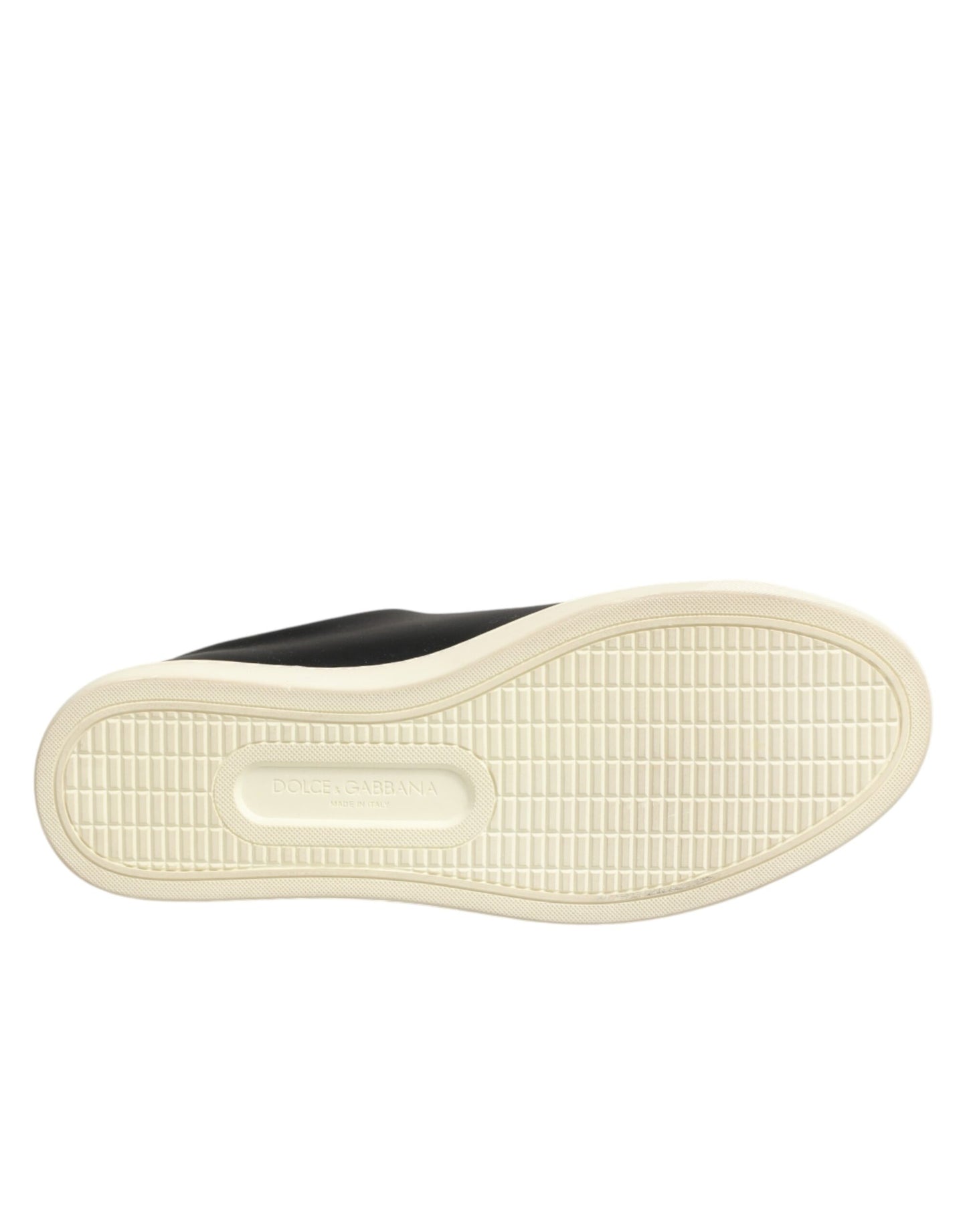 Dolce & Gabbana Black Leather Sacred Heart Sneakers