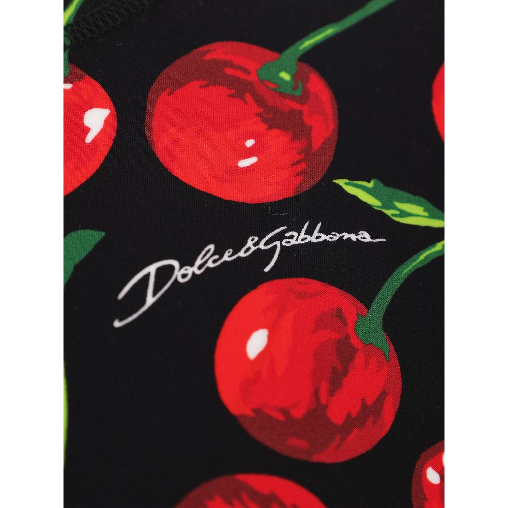 Dolce & Gabbana Cherry Print Stretch Fabric Mini Dress