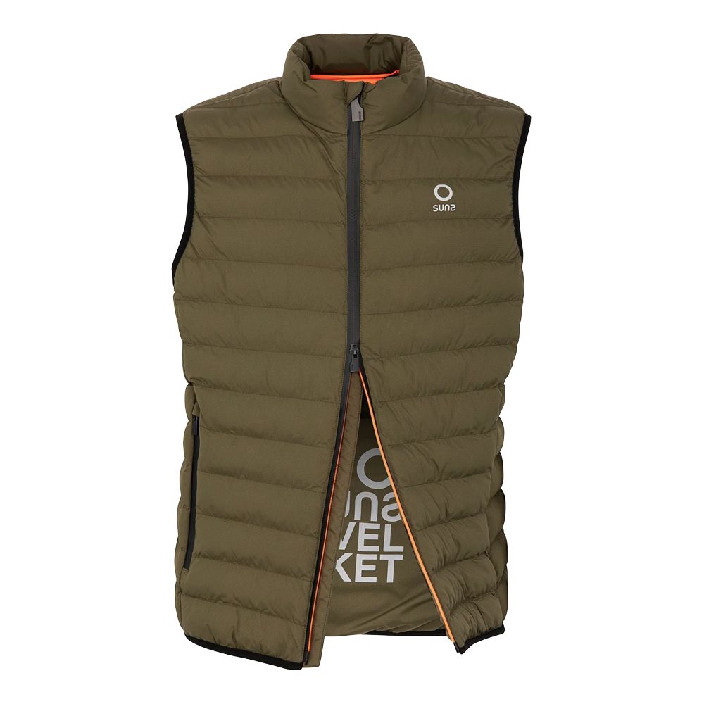Suns Green Polyester Sleeveless Jacket