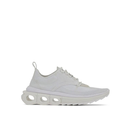 Salvatore Ferragamo White Knit Running Sneakers
