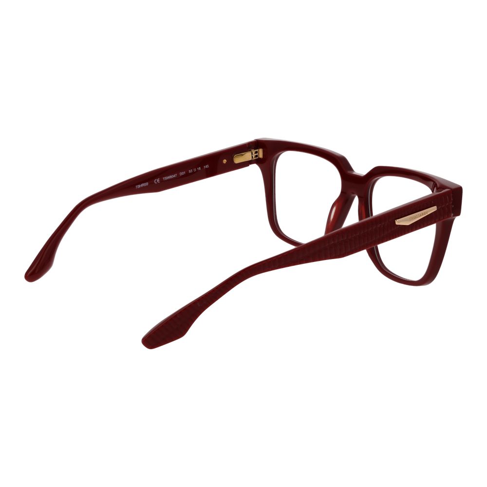 Trussardi Red Women’s Optical Glasses – Square Full-Rim Frame
