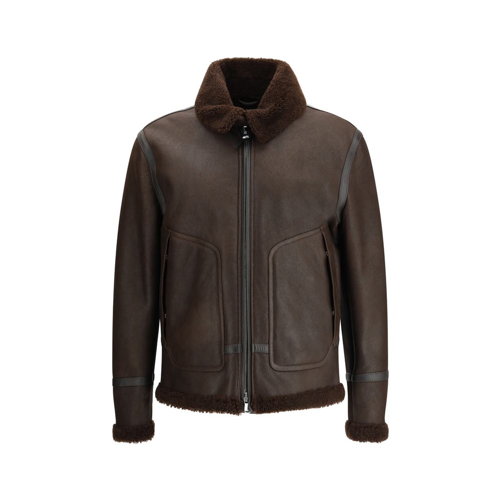 Valstar Coburn Aviator Jacket in Waxed Suede Shearling