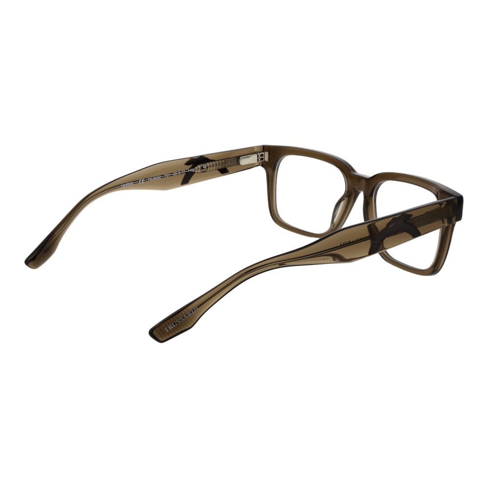 Trussardi Brown Unisex Optical Glasses – Rectangle Full-Rim Frame