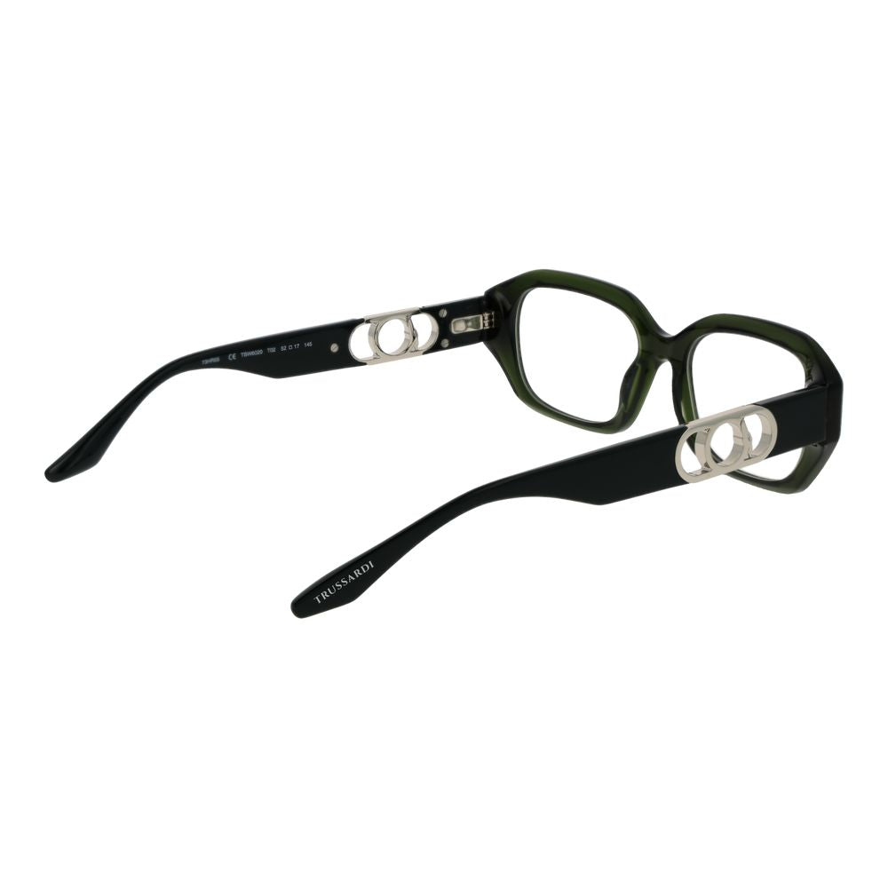 Trussardi Green Women’s Optical Glasses – Rectangle Full-Rim Frame