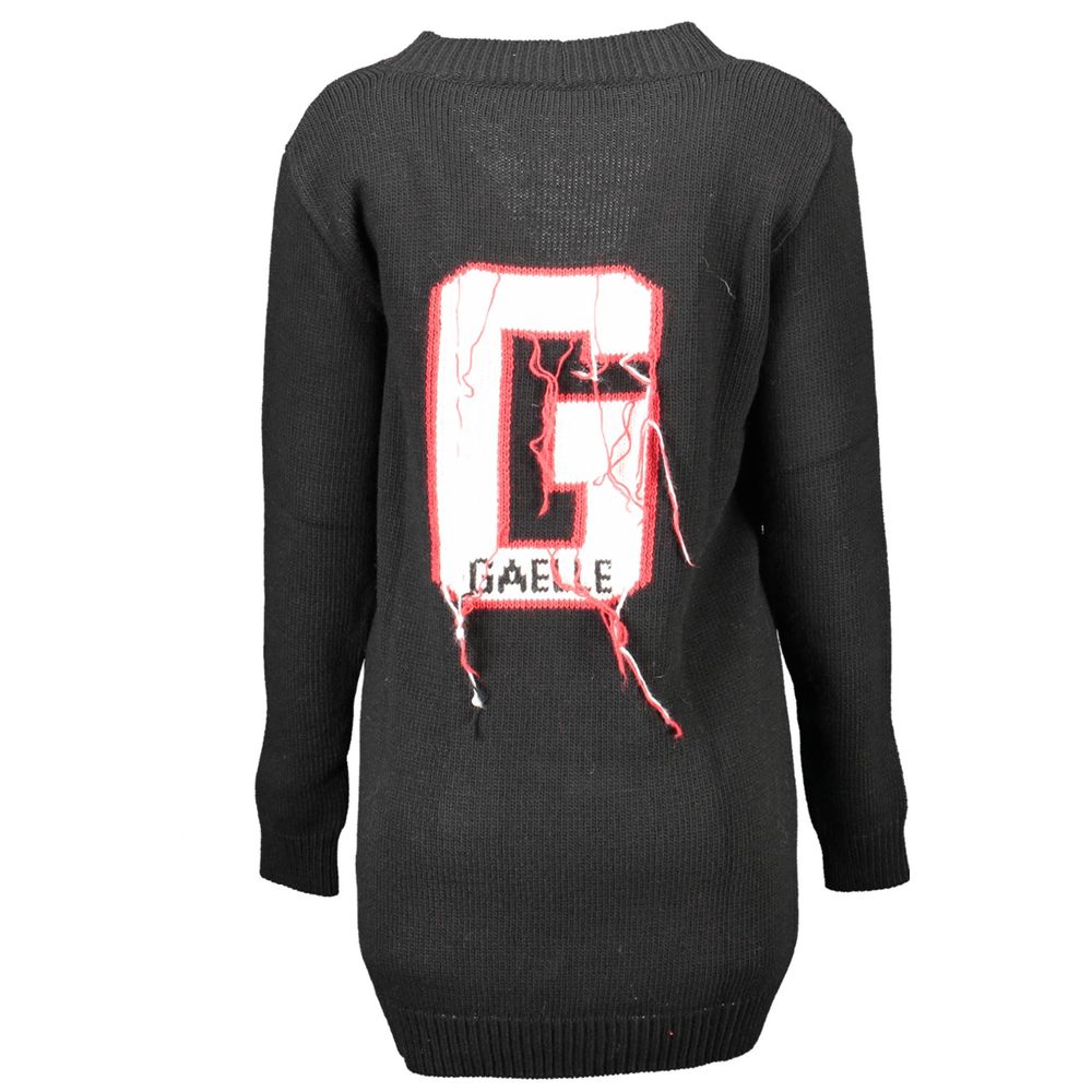 Gaelle Paris Black Wool Sweater - Bold Urban Cardigan