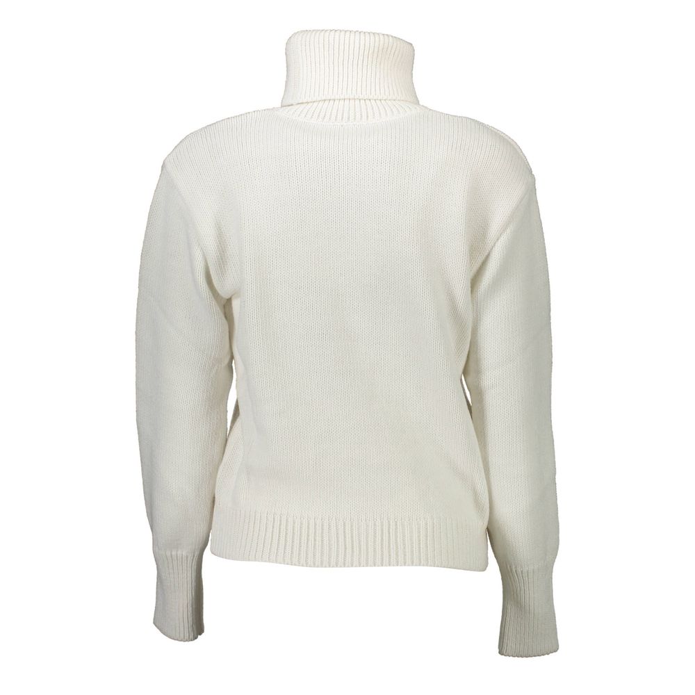 Gaelle Paris Bianco Acrylic Turtleneck Sweater