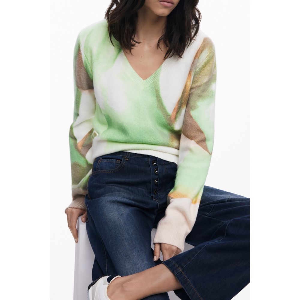 Desigual Green Elastane Sweater
