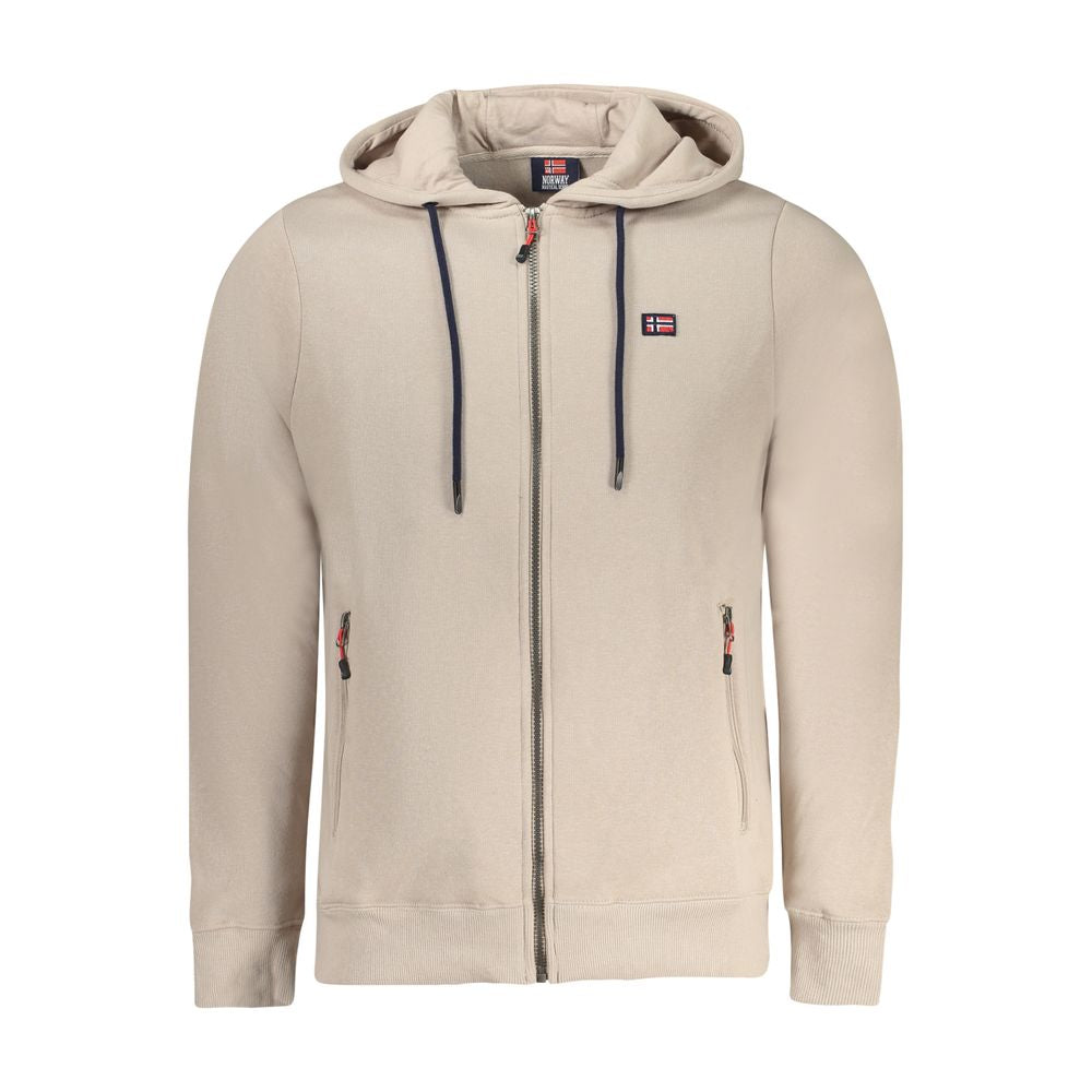 Norway 1963 Beige Cotton Sweatshirt with Zip Pockets