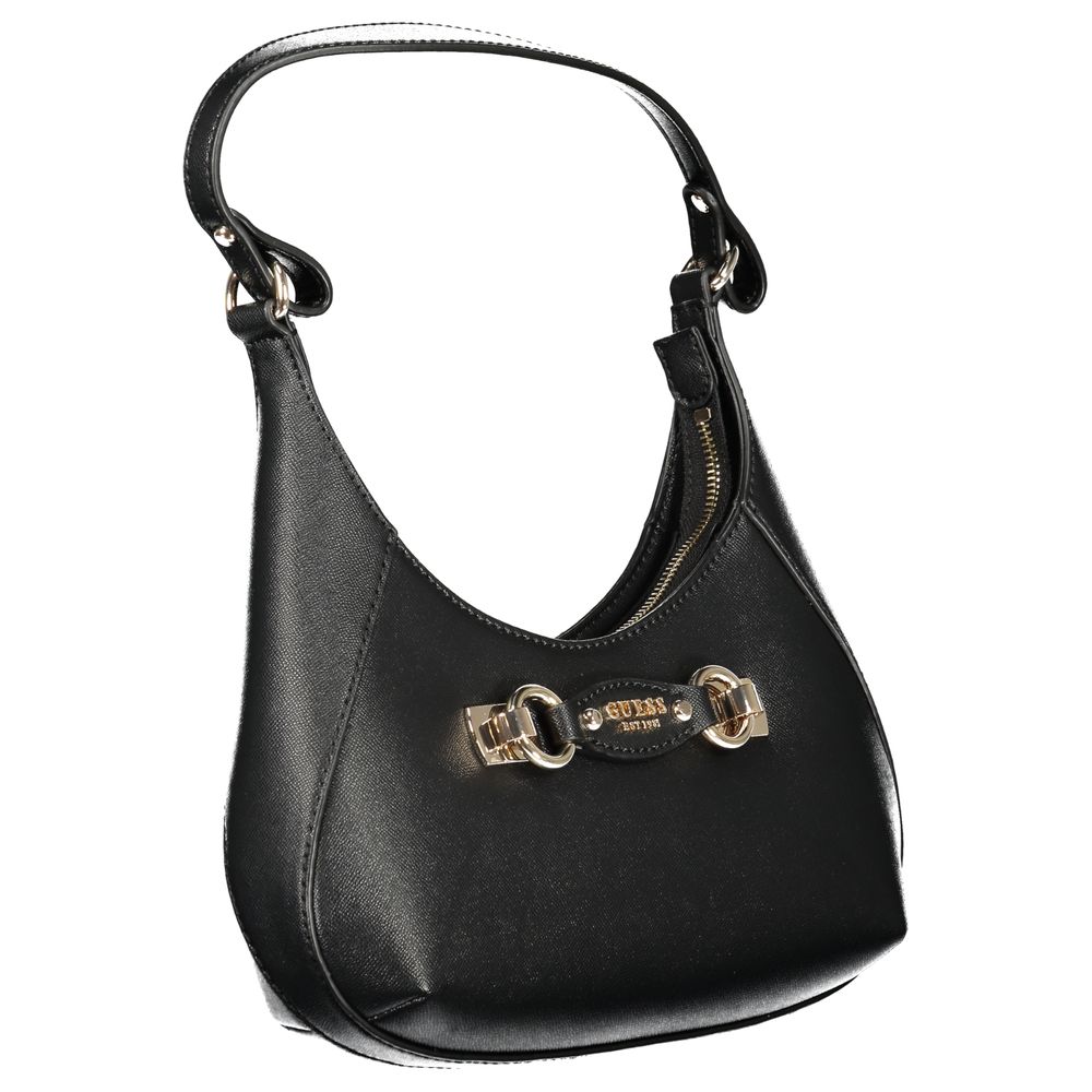 Guess Jeans Black Mimina Handbag – Faux Leather, Chic Design
