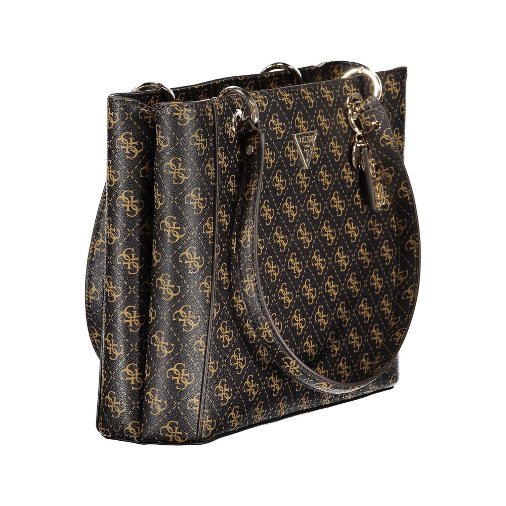 Guess Jeans Brown Noelle II Handbag – Faux Leather, Stylish Multi-Compartment Design