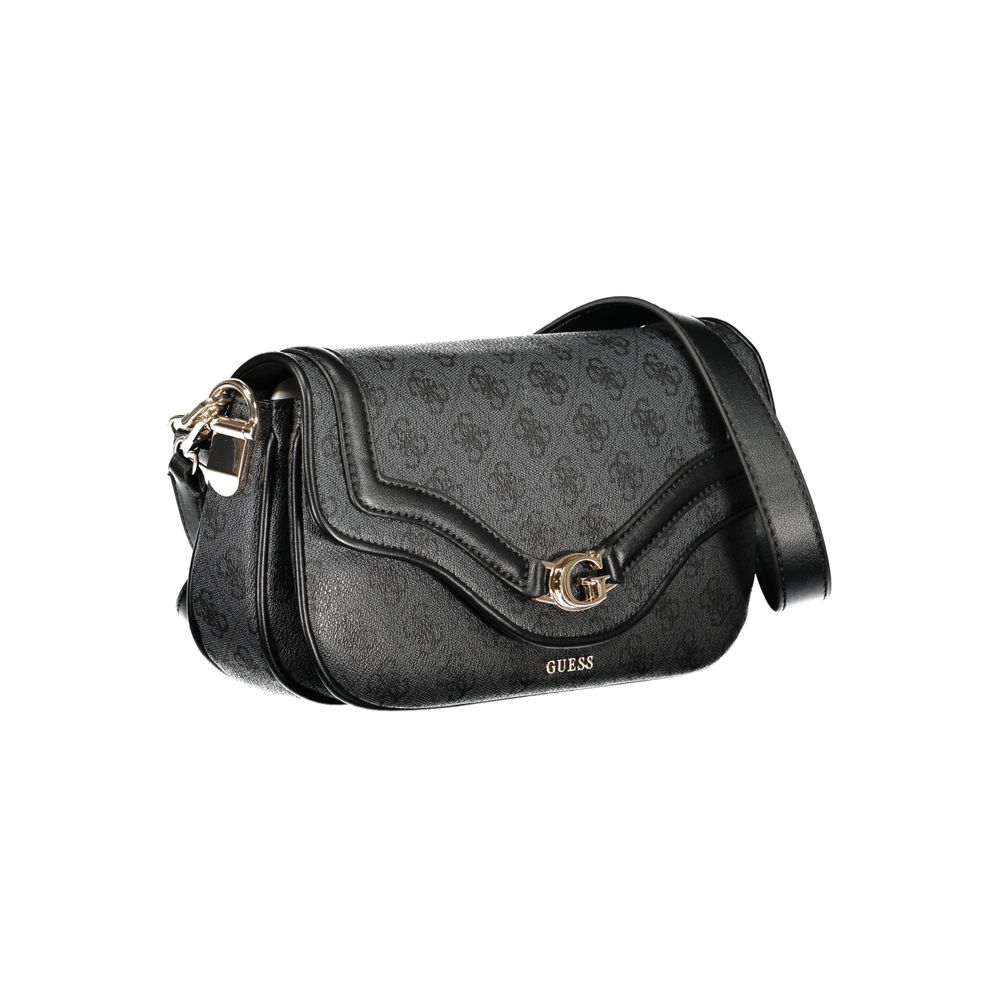 Guess Jeans Black DEA Handbag – Faux Leather, Stylish Multi-Compartment Design