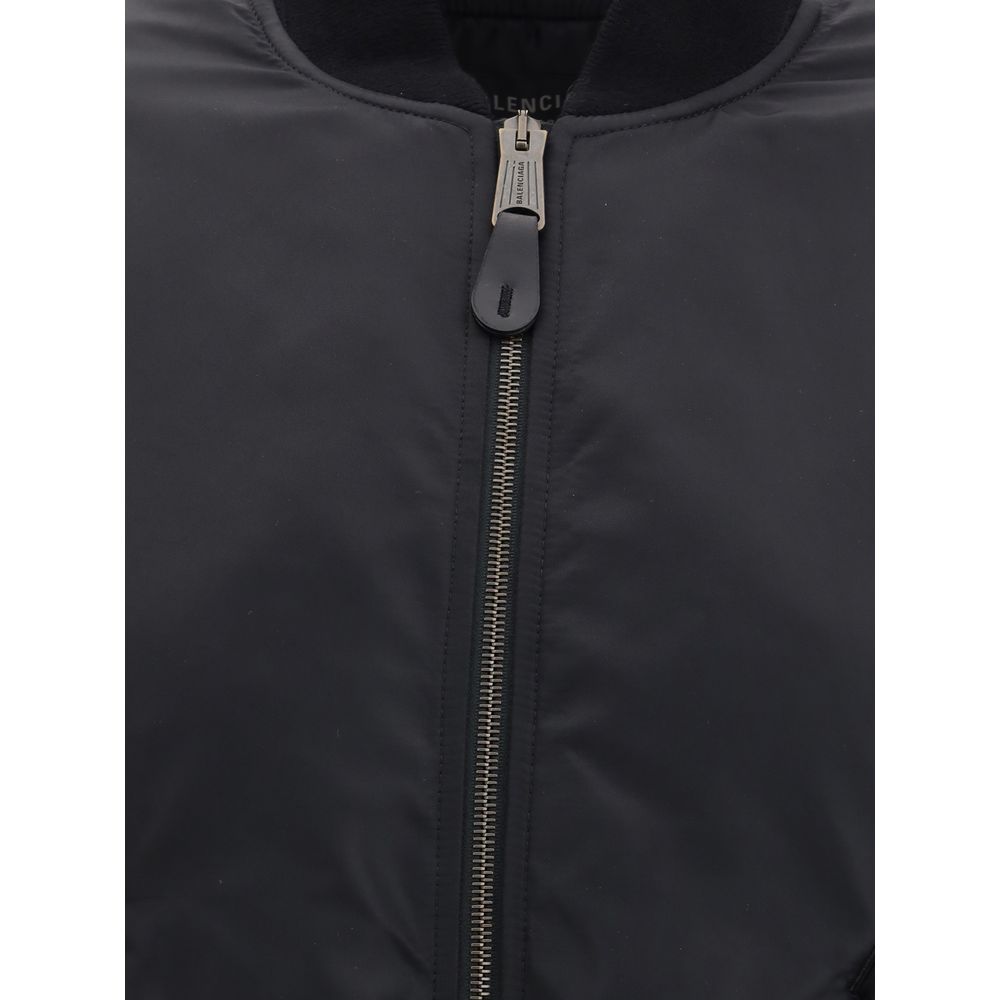 Balenciaga Standard Black Bomber Jacket for Men
