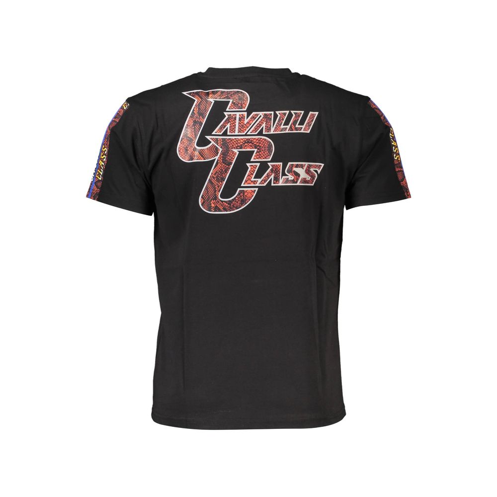 Cavalli Class Black Cotton T-Shirt: Elevate Your Everyday Wardrobe