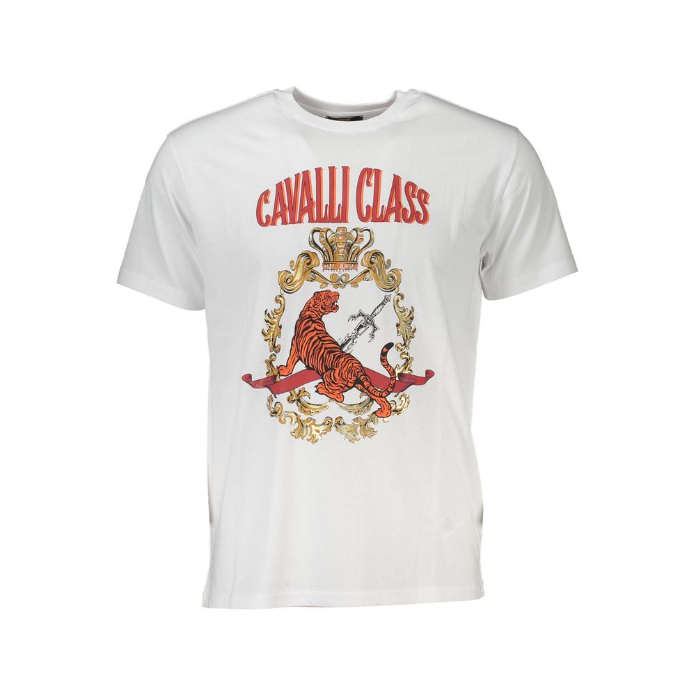 Cavalli Class White Cotton T-Shirt - Elegant Casual Essential