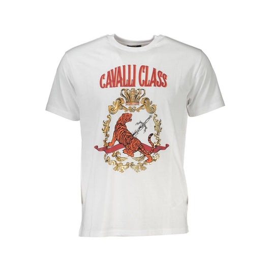 Cavalli Class White Cotton T-Shirt - Elegant Casual Essential