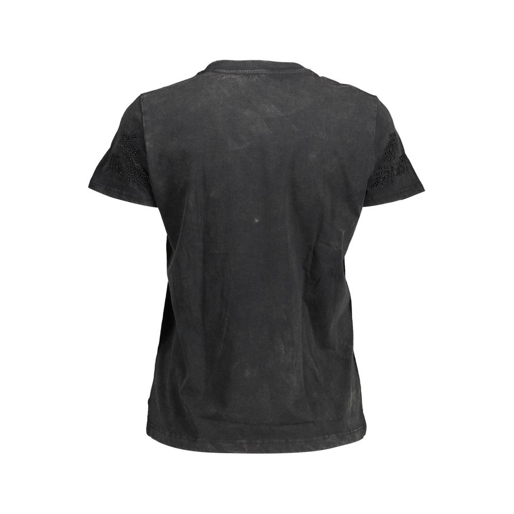 Desigual Black Cotton T-Shirt: Boldly Express Yourself