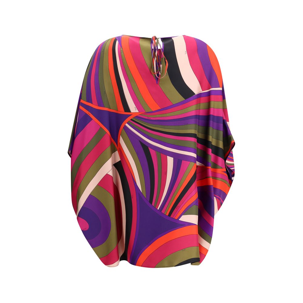 Emilio Pucci Silk Short Kaftan in Marmo Print