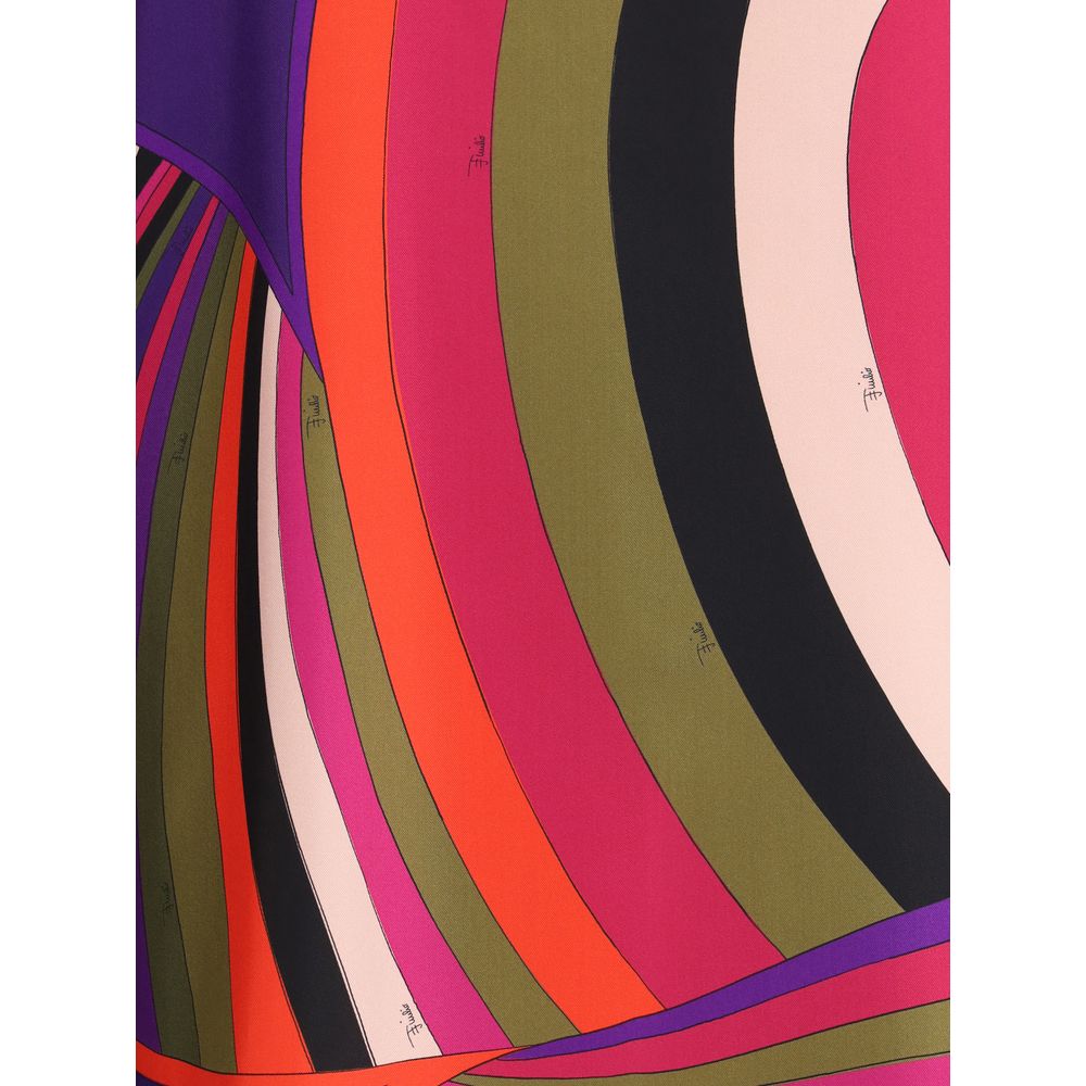 Emilio Pucci Silk Short Kaftan in Marmo Print
