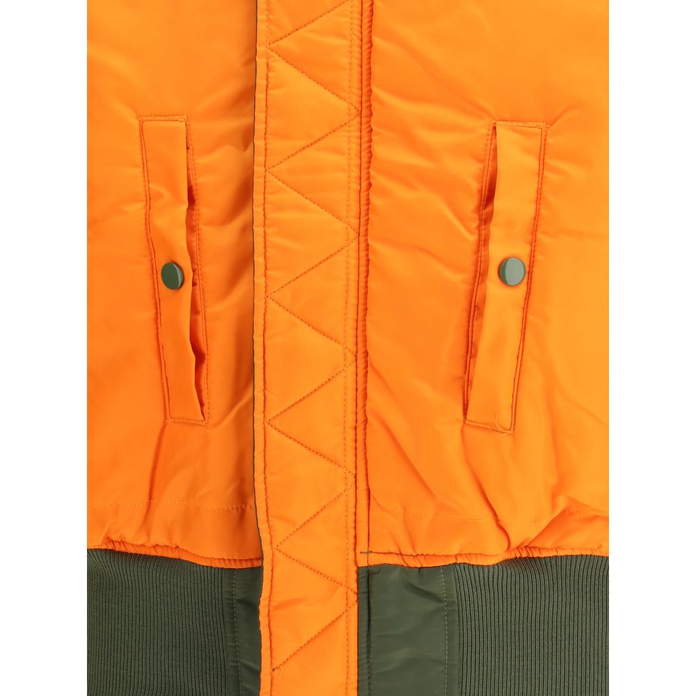 Alpha Industries Green & Orange Nylon Reversible Bomber Jacket