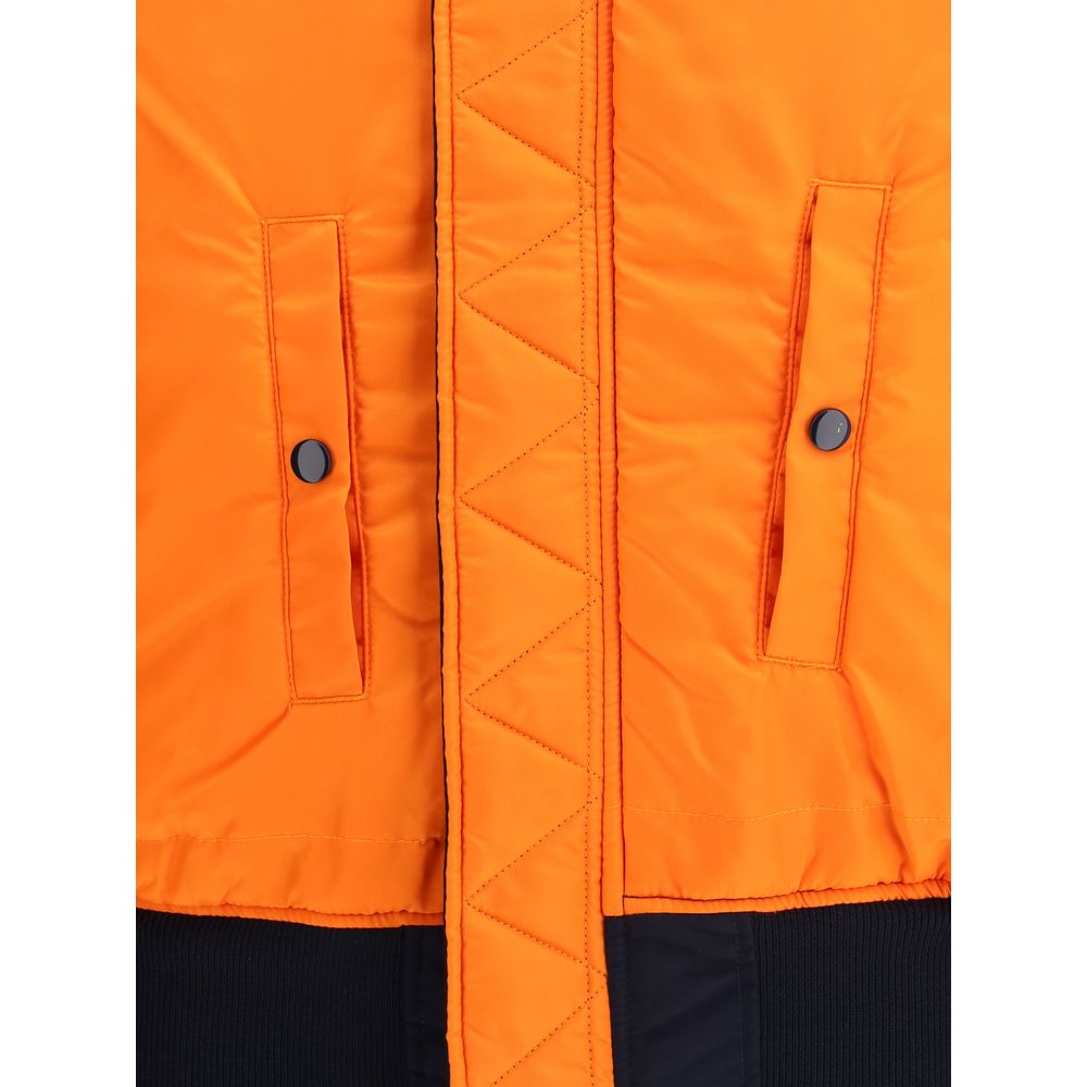 Alpha Industries Blue & Orange Nylon Reversible Bomber Jacket