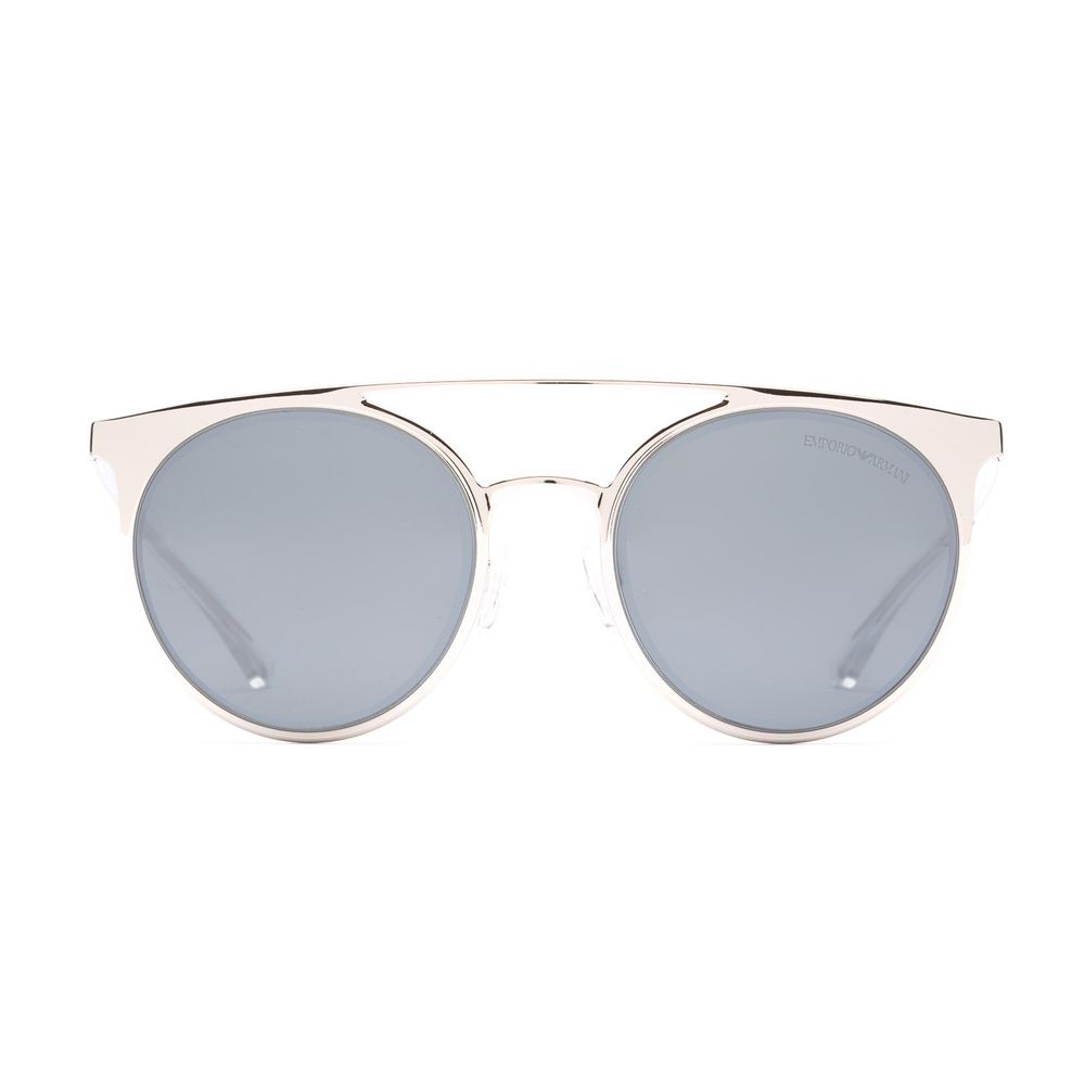 Emporio Armani Women’s Sunglasses – Gray Metal Frame, Mirrored Lenses
