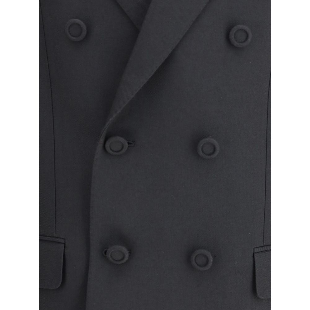 Valentino Black Double Breasted Wool Blazer for Men
