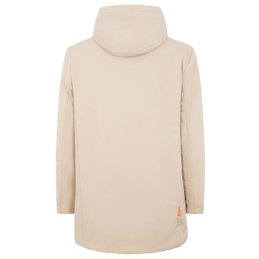 SUNS White Polyester Jacket: Sporty-Chic Rainproof Essential