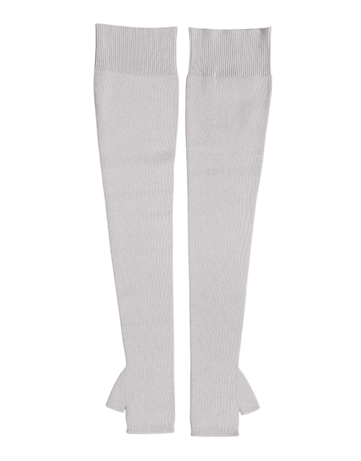 Dolce & Gabbana Gray Virgin Wool Knitted Fingerless Men's Gloves