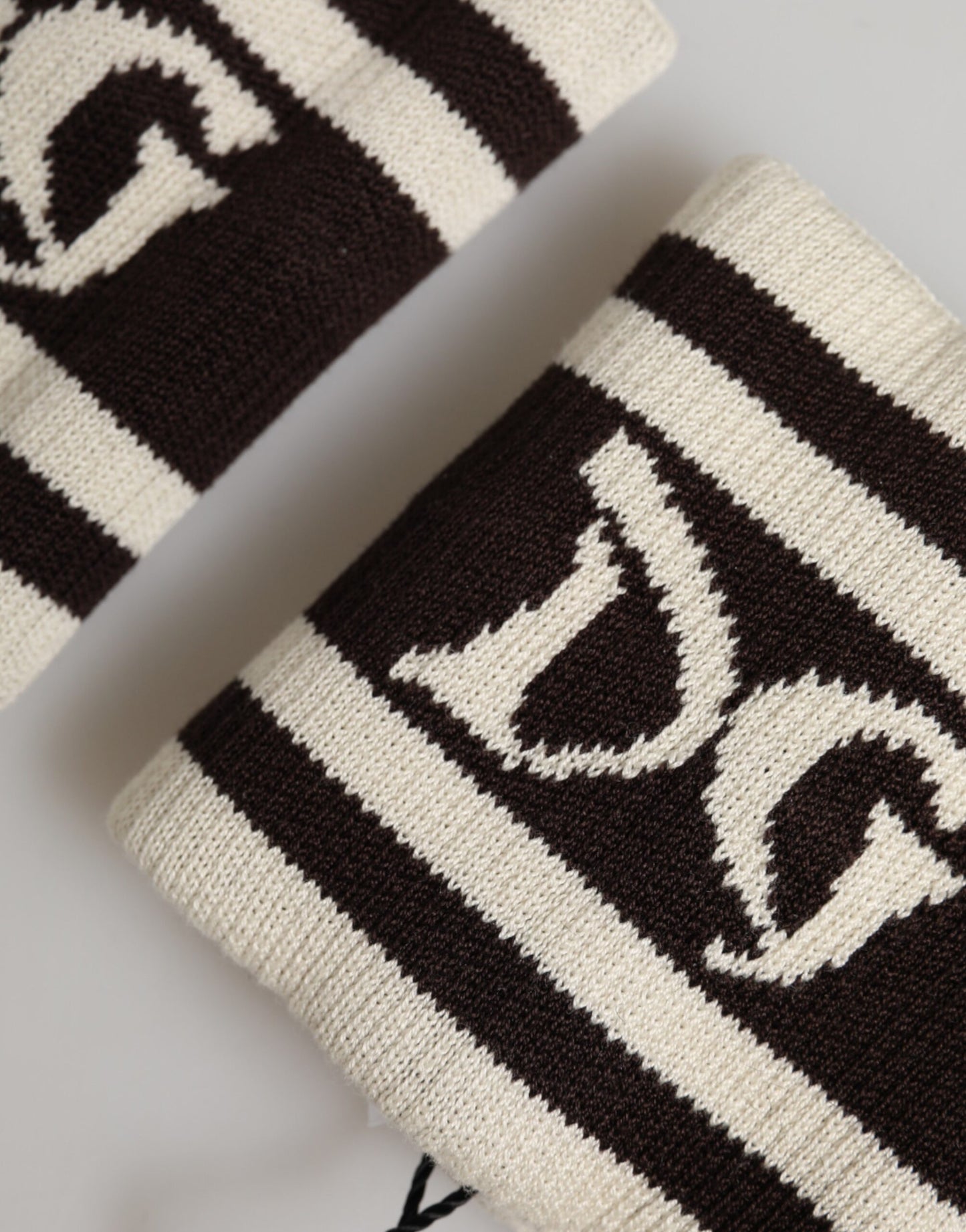 Dolce & Gabbana Black White DG Logo Cotton Wristband Pair