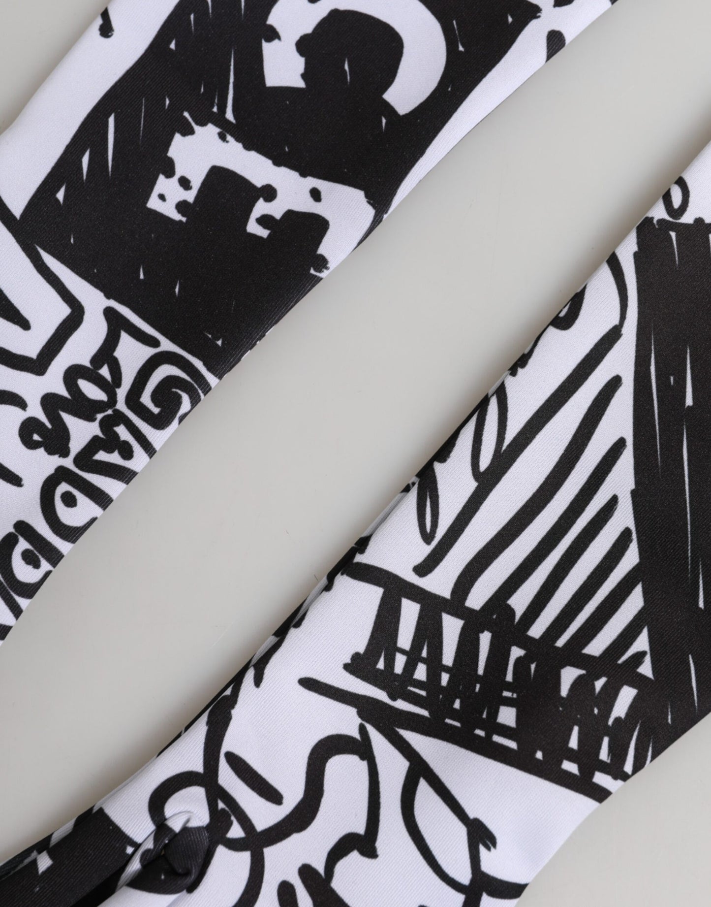 Dolce & Gabbana Black White DG Logo Elbow Length Mittens