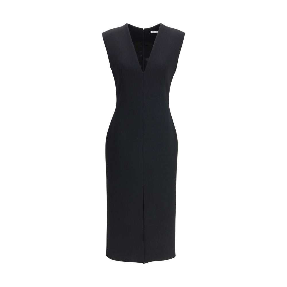Givenchy Black Wool Blend V-Neck Pencil Dress