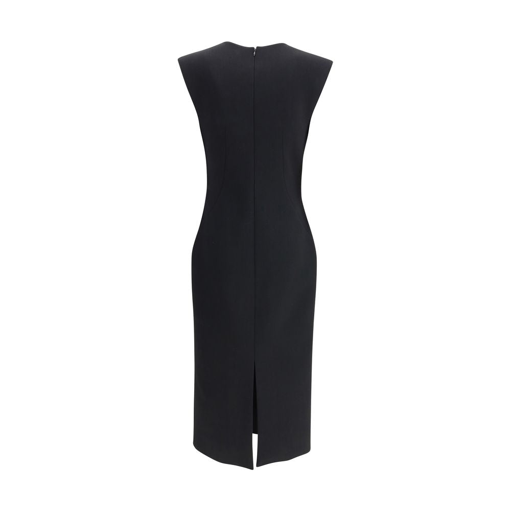Givenchy Black Wool Blend V-Neck Pencil Dress