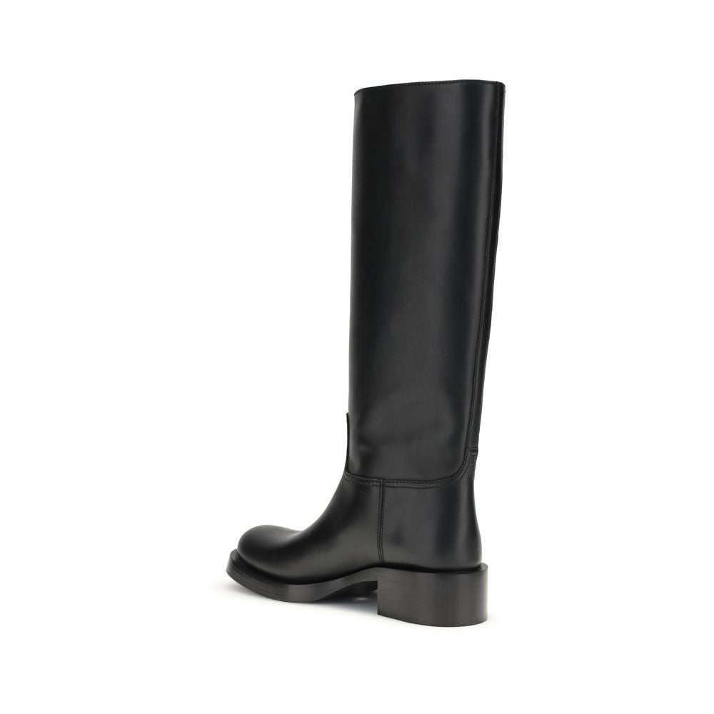 Prada Black High Leather Boots: A Statement in Sophistication
