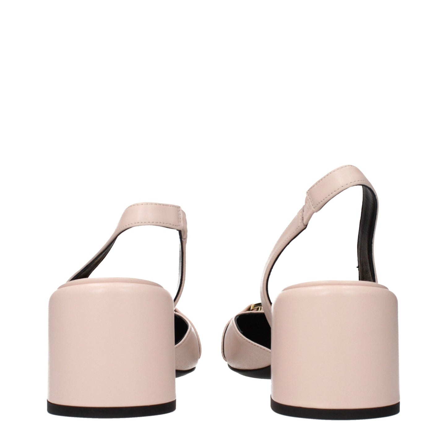 Versace Pink Leather Mid Heel Pumps - Luxurious Footwear for the Bold