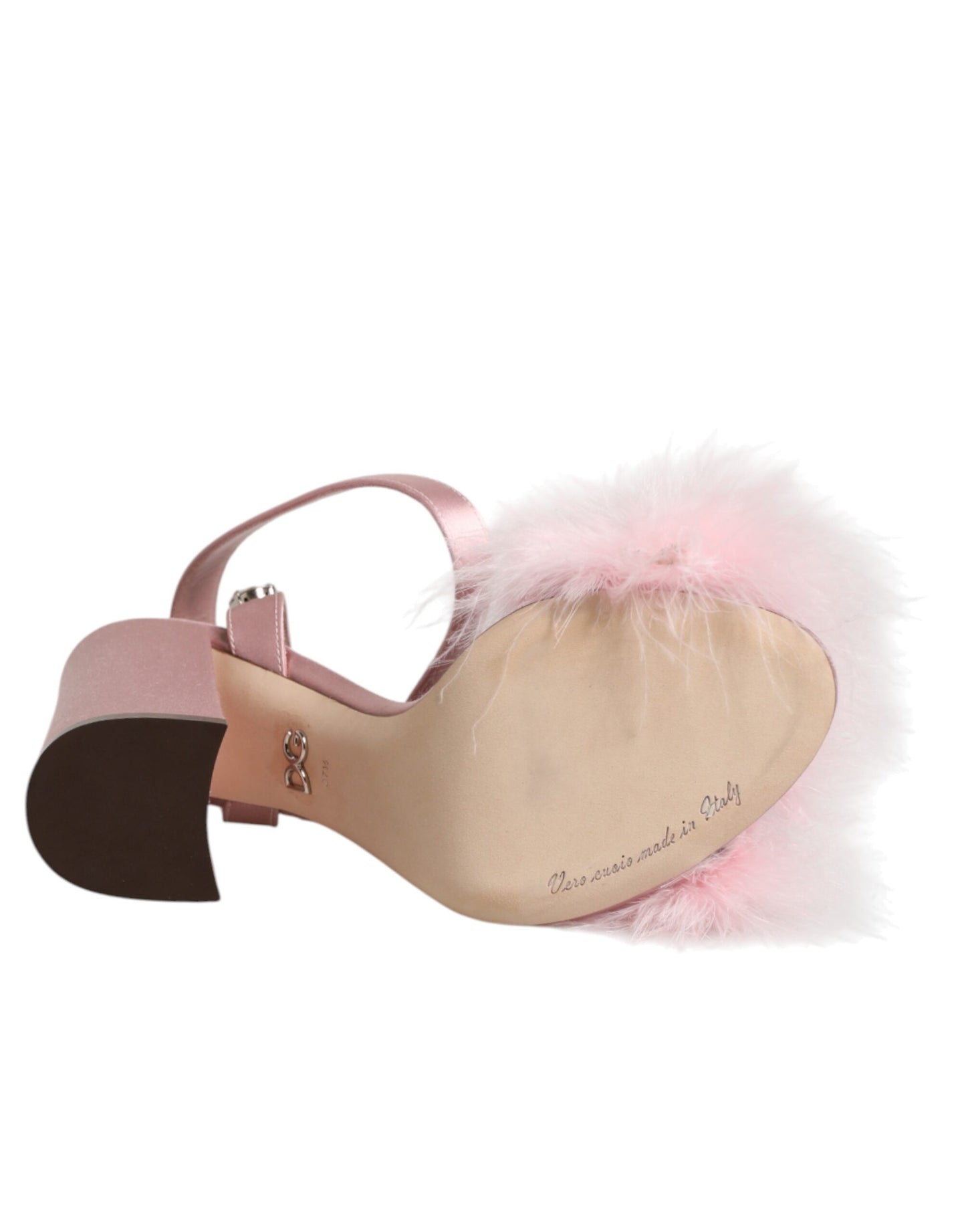 Dolce & Gabbana Pink Sequined Ankle Strap Sandals