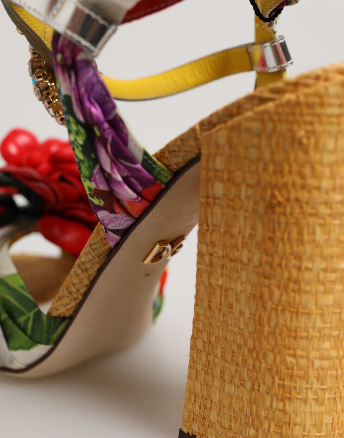 Dolce & Gabbana Multicolor Floral Crystal Embellished Sandals