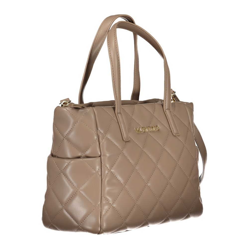 Mario Valentino Brown Faux Leather Handbag with Shoulder Strap