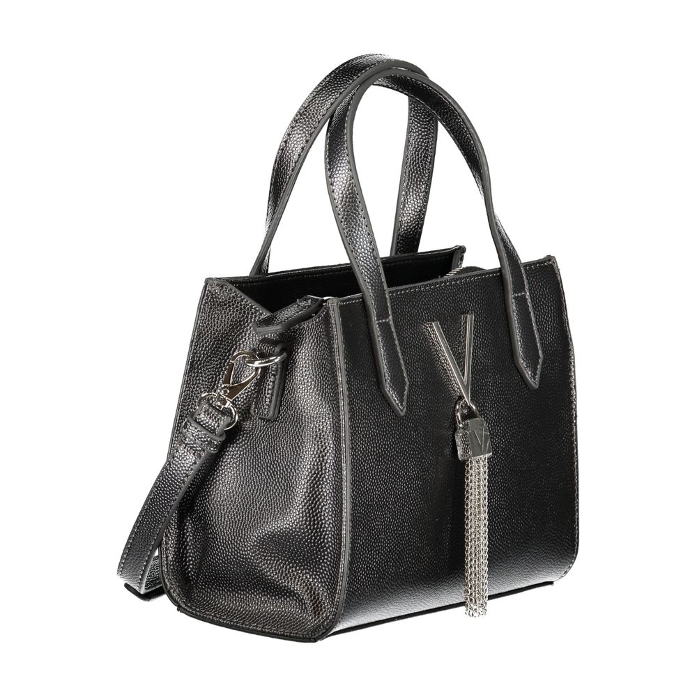 Mario Valentino Gray Faux Leather Handbag with Shoulder Strap