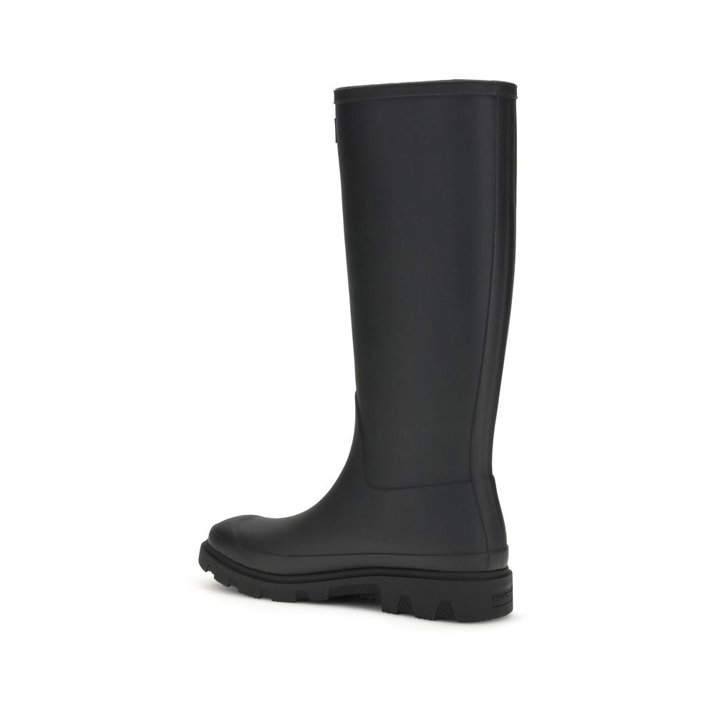 Hunter Black Rubber Rain Boots - Downpour High Boots