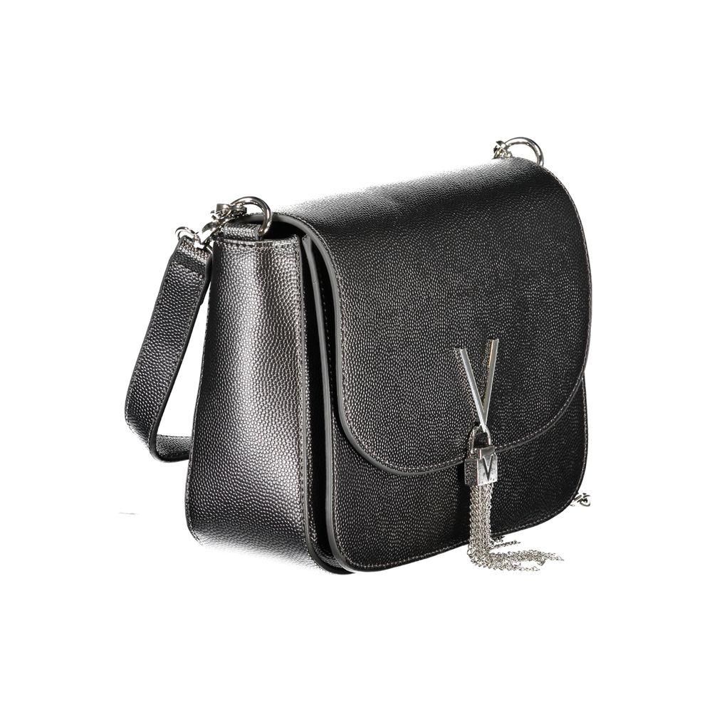 Mario Valentino Grey Faux Leather Handbag with Chain Shoulder Strap