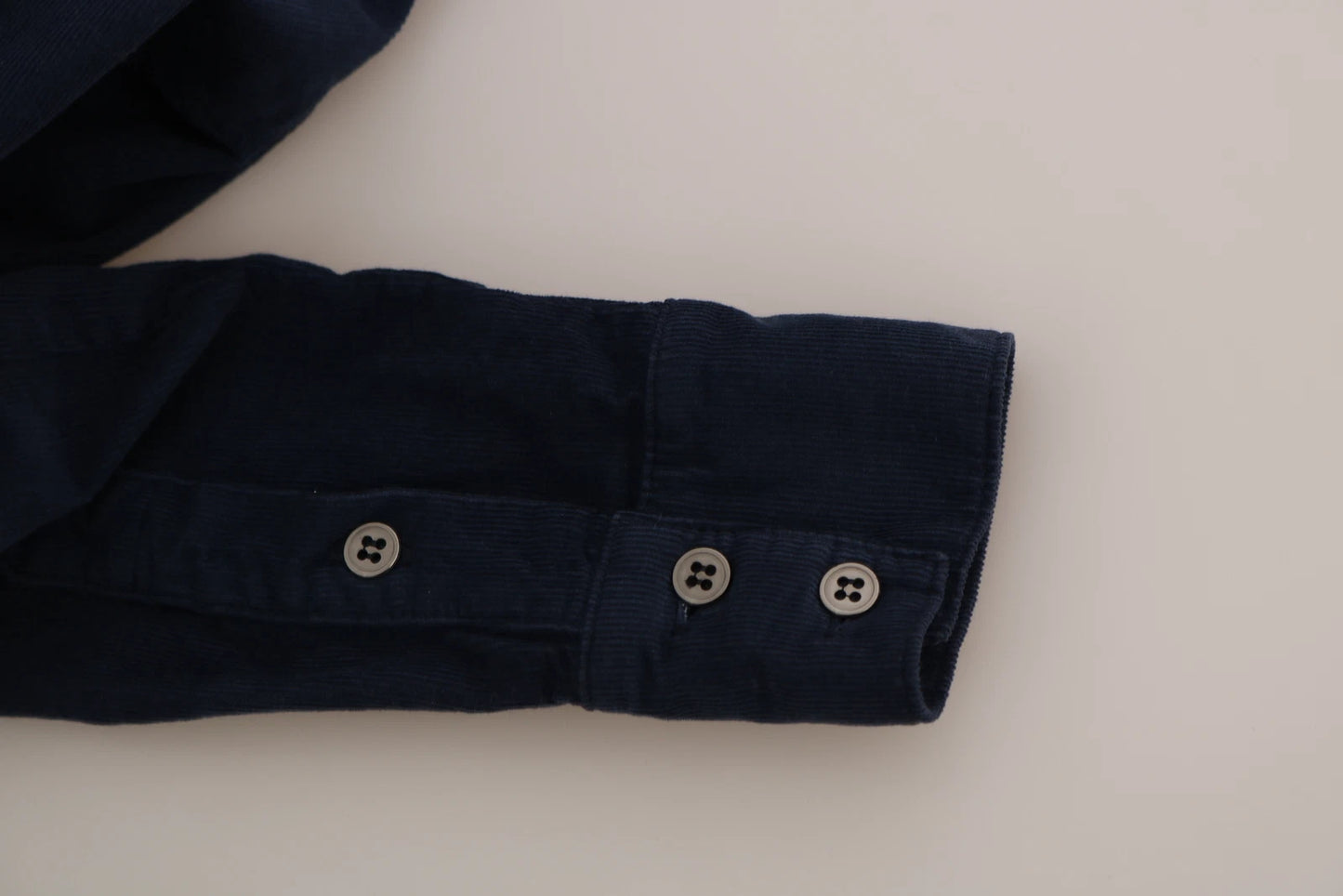 ACHT Cotton Blue Corduroy Long Sleeves Shirt Top Blouse