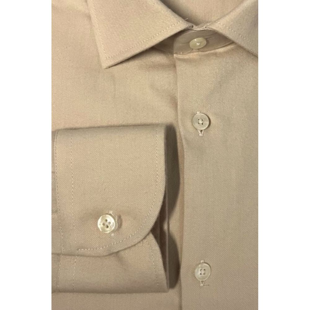 Baldinini Trend Beige Cotton Men's Shirt