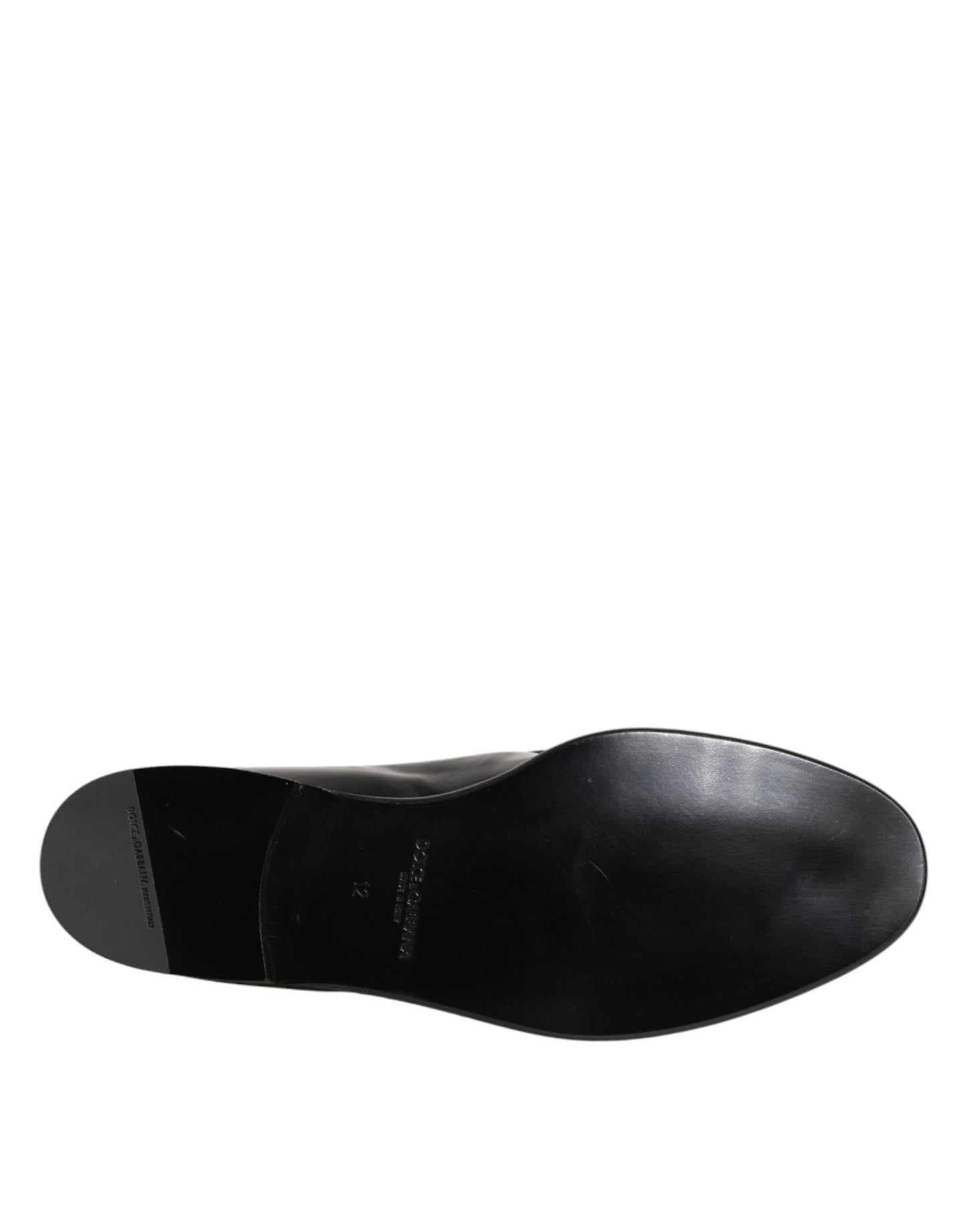 Dolce & Gabbana Black Leather Slip-On Dress Men's Loafers