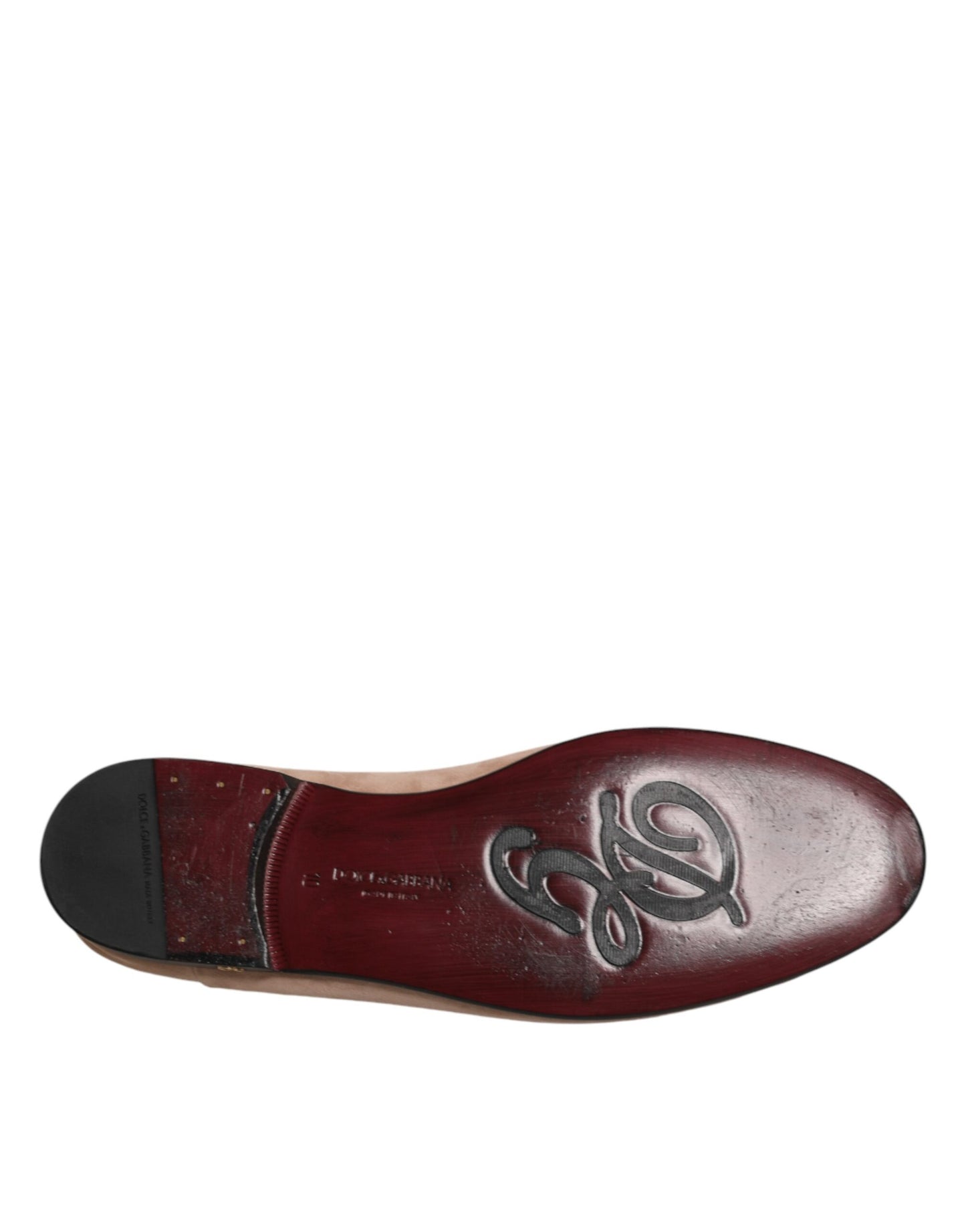 Dolce & Gabbana Beige Leather Suede Slip On Loafers