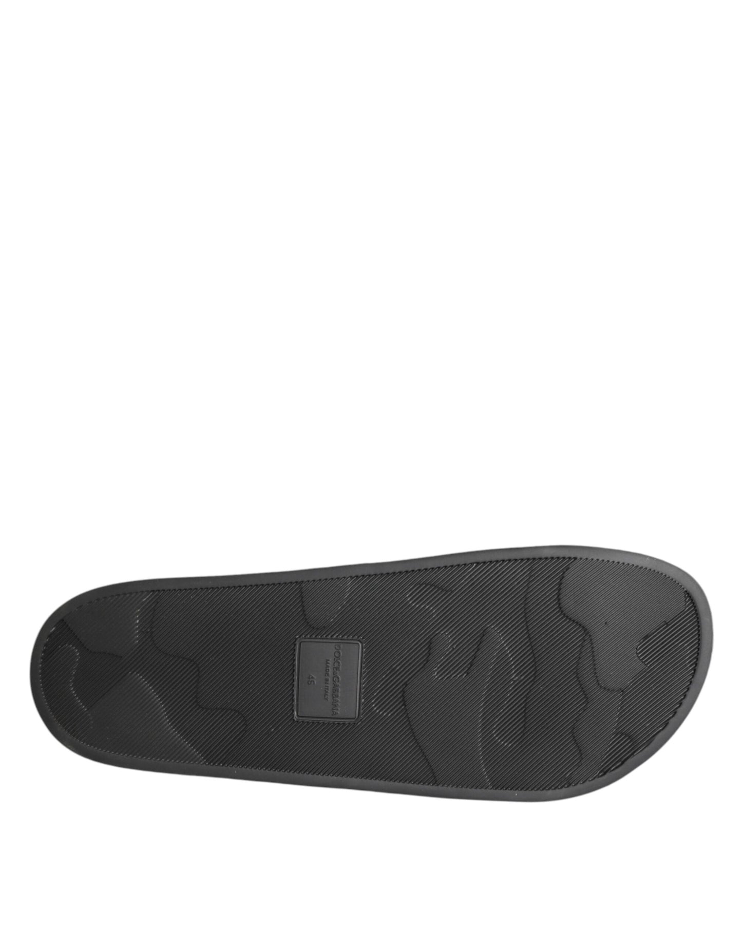 Dolce & Gabbana Black Leather Slides Sandals