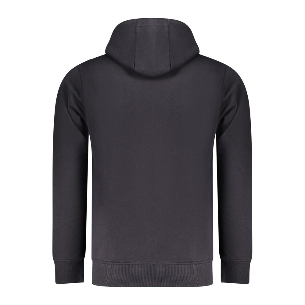 Rifle Blue Cotton Sweatshirt - Embossed Logo Hoodie