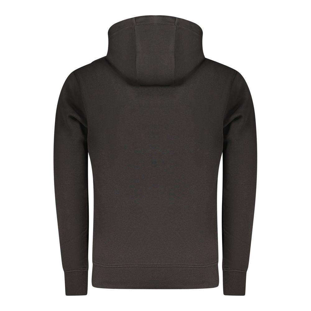 Rifle Black Cotton Sweatshirt - Long-Sleeved Hoodie with Embossed Print